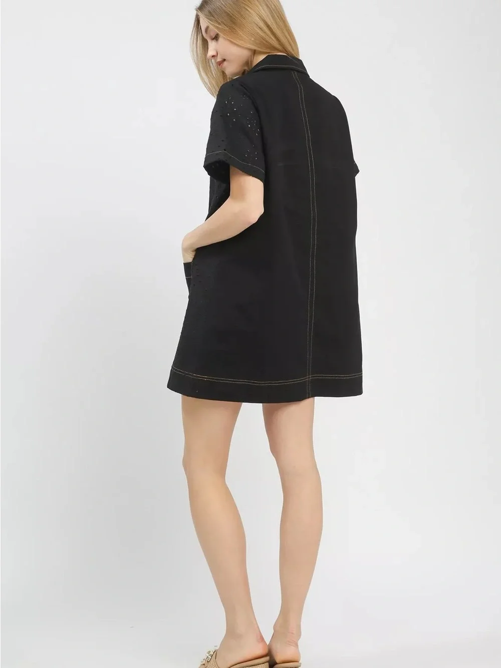 Umgee Black Women's Eyelet Dress Size Small